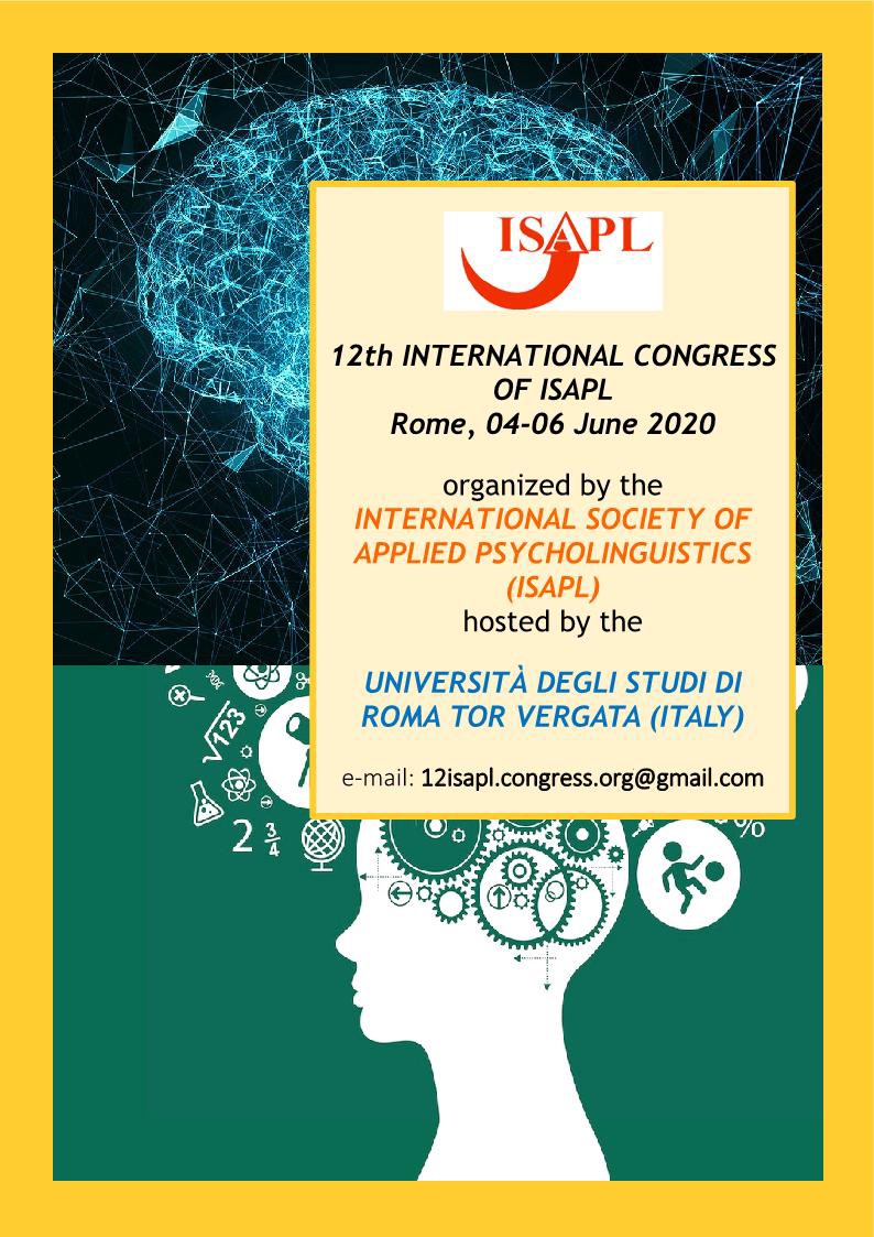 12o. Congresso da Sociedade Internacional de Psicolinguística Aplicada  